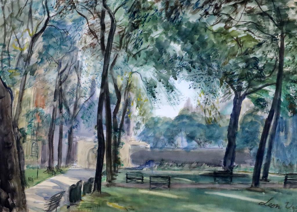 § Leon Underwood (1890-1975) Charterhouse Square 21.5 x 29.75in.